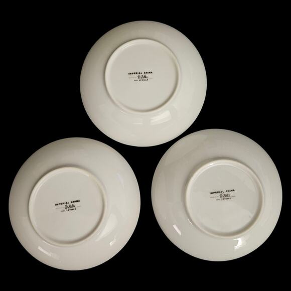 Set of 3 Imperial China W Dalton Seville 5303 5.5" Bowls Blue Rose Gold Trim - Picture 6 of 6